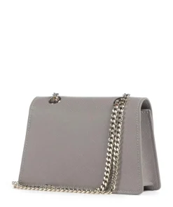 Schultertasche Lederimitat grau