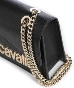 Schultertasche Lederimitat schwarz