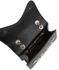 Schultertasche Lederimitat schwarz