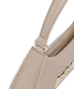 Schultertasche Lederimitat gold