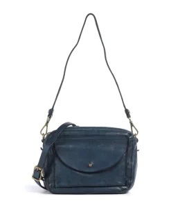 Schultertasche Rindsleder petrol