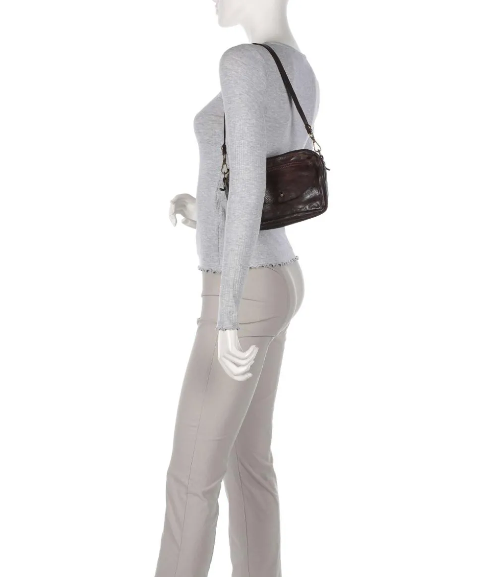 Schultertasche Rindsleder dunkelbraun