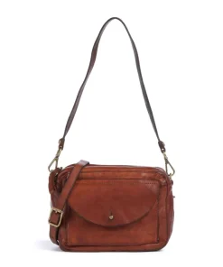 Schultertasche Rindsleder cognac