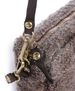 Schultertasche Textil dunkelbraun