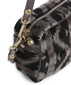 Schultertasche Textil schwarz/grau