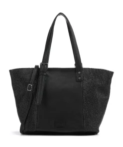 Sea you soon Shopper Polypropylen, genarbtes Leder schwarz