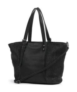 Sea you soon Shopper Polypropylen, genarbtes Leder schwarz