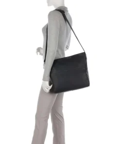 4Seasons Antje Schultertasche fein genarbtes Leder schwarz