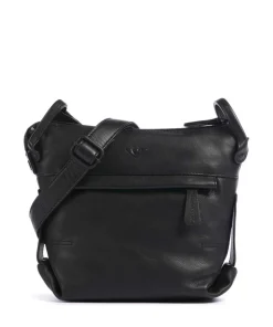 4Seasons Fjora Umhängetasche fein genarbtes Leder schwarz