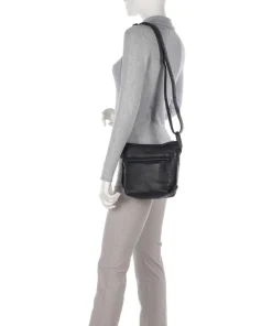 4Seasons Fjora Umhängetasche fein genarbtes Leder schwarz