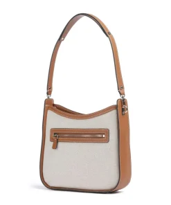 Sebina Schultertasche Baumwolle beige/braun