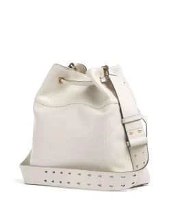 Secchiello Classic Bucket bag fein genarbtes Kalbsleder weiß