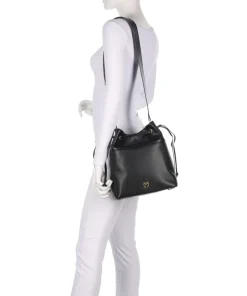 Secchiello Classic Bucket bag fein genarbtes Kalbsleder schwarz