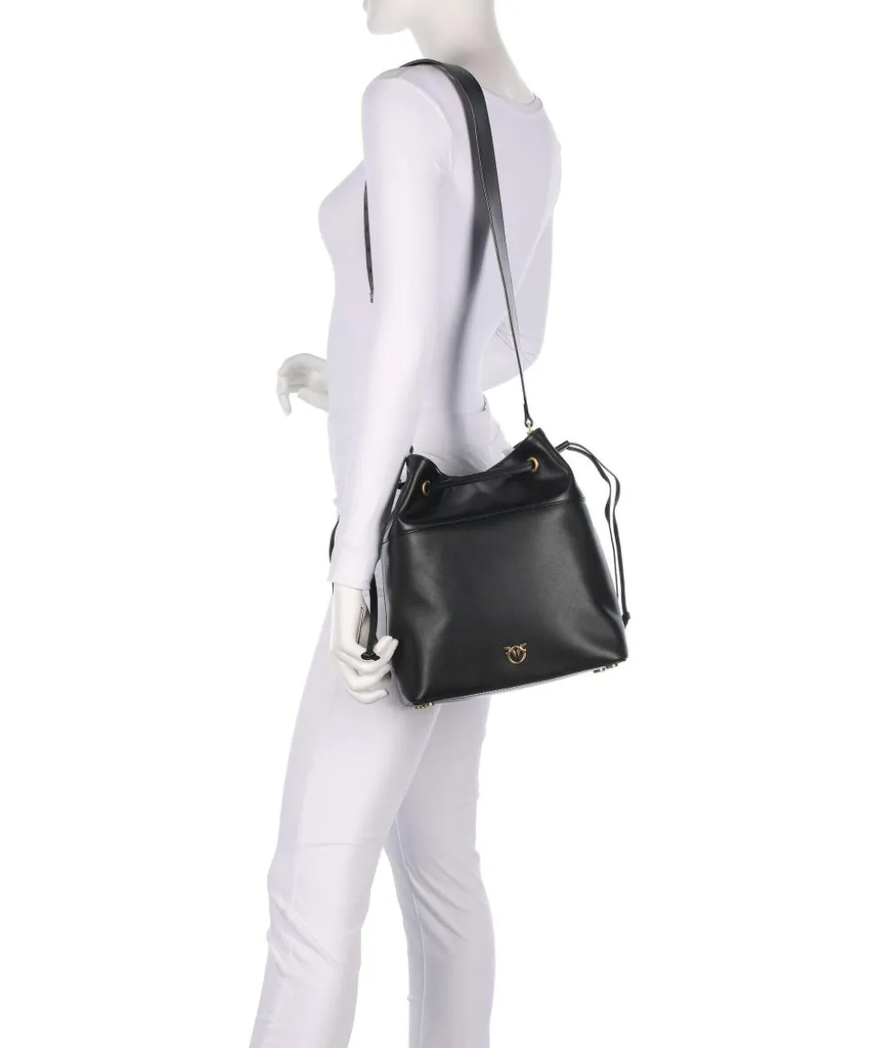 Secchiello Classic Bucket bag fein genarbtes Kalbsleder schwarz