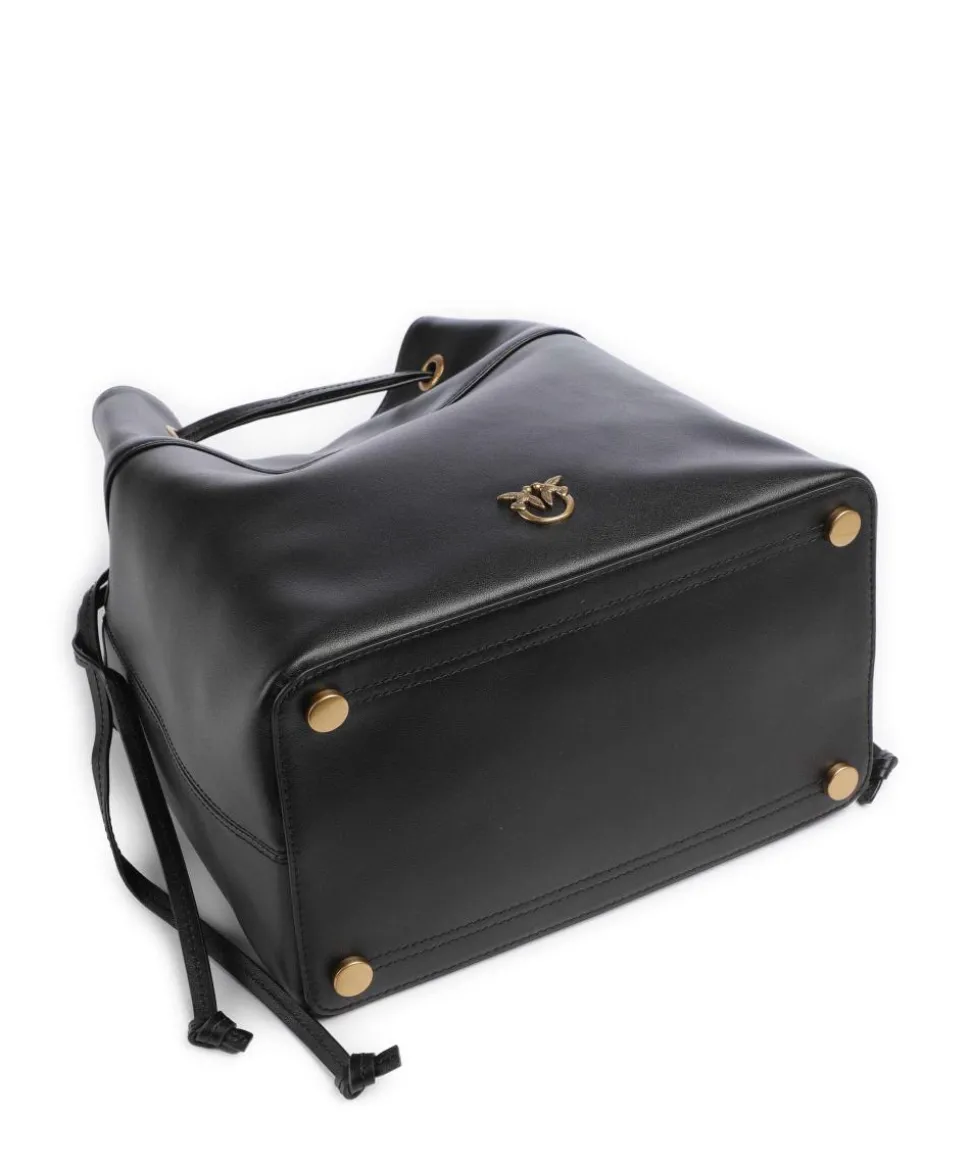 Secchiello Classic Bucket bag fein genarbtes Kalbsleder schwarz