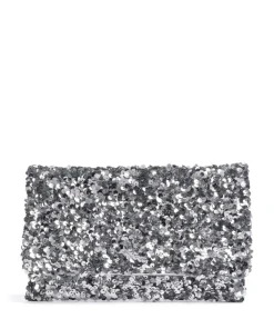 Sequins Clutch Rindsleder silber