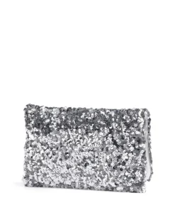 Sequins Clutch Rindsleder silber