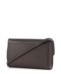 Sfera Crossbody Geldbörse fein genarbtes Leder dunkelbraun