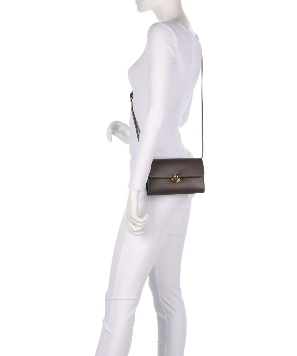 Sfera Crossbody Geldbörse fein genarbtes Leder dunkelbraun