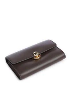 Sfera Crossbody Geldbörse fein genarbtes Leder dunkelbraun