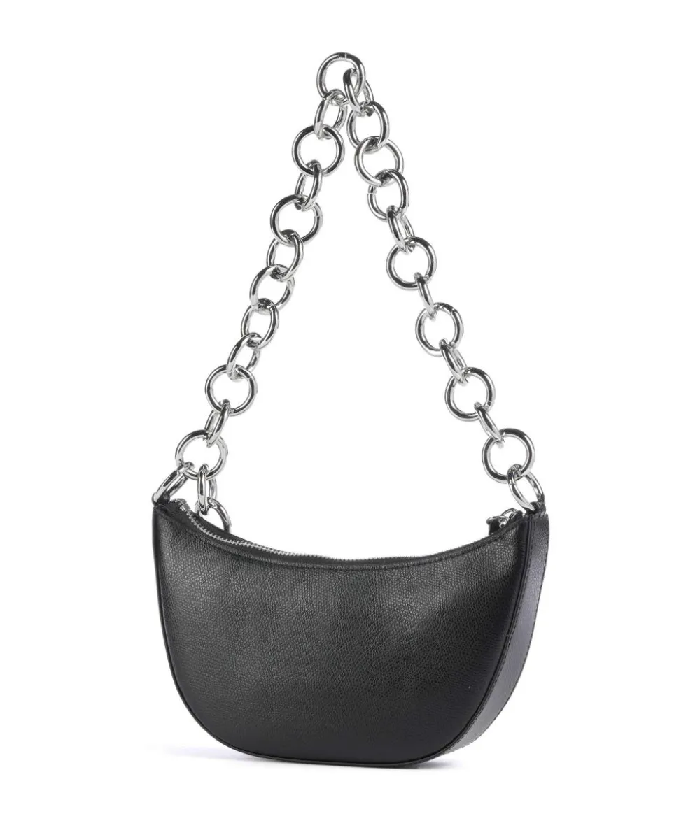 Sfera Mini Schultertasche genarbtes Leder schwarz