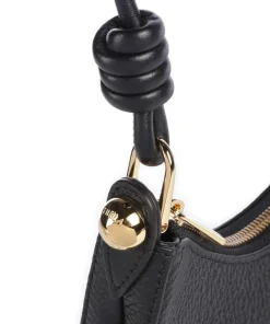 Sfera Mini Umhängetasche genarbtes Leder schwarz
