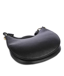 Sfera Mini Umhängetasche genarbtes Leder schwarz