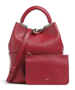 Sfera S Bucket bag fein genarbtes Leder dunkelrot