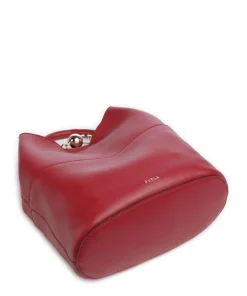 Sfera S Bucket bag fein genarbtes Leder dunkelrot