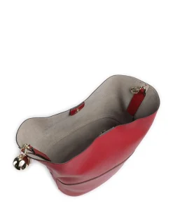 Sfera S Bucket bag fein genarbtes Leder dunkelrot