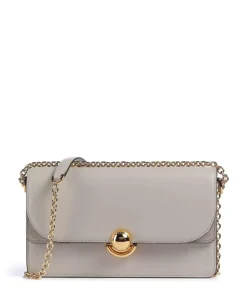 Sfera S Schultertasche fein genarbtes Leder, aufgerautes Leder beige