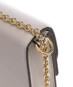 Sfera S Schultertasche fein genarbtes Leder, aufgerautes Leder beige