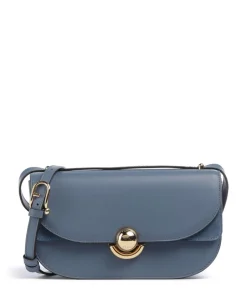 Sfera S Schultertasche fein genarbtes Kalbsleder blaugrau