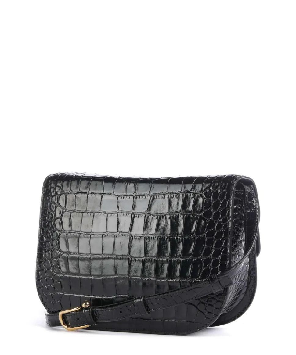 Sfera S Umhängetasche geprägtes Leder schwarz