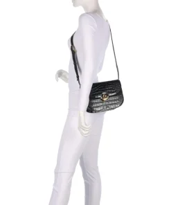 Sfera S Umhängetasche geprägtes Leder schwarz