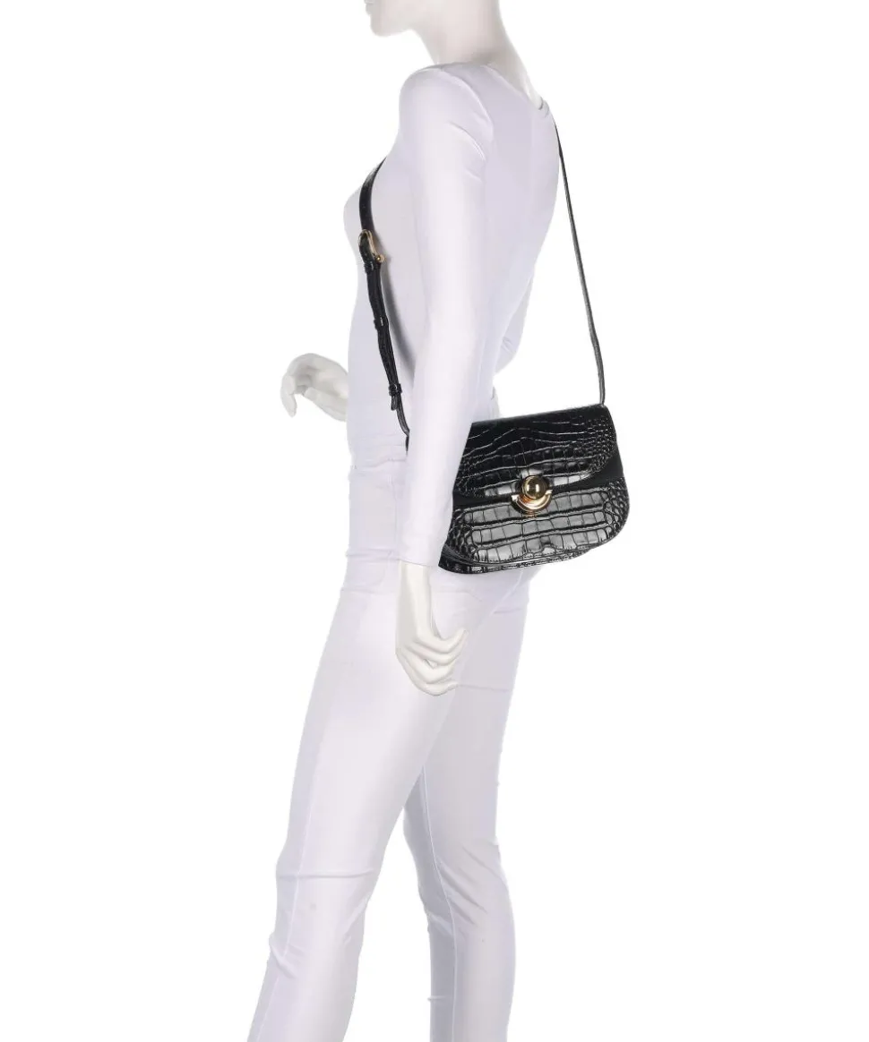 Sfera S Umhängetasche geprägtes Leder schwarz