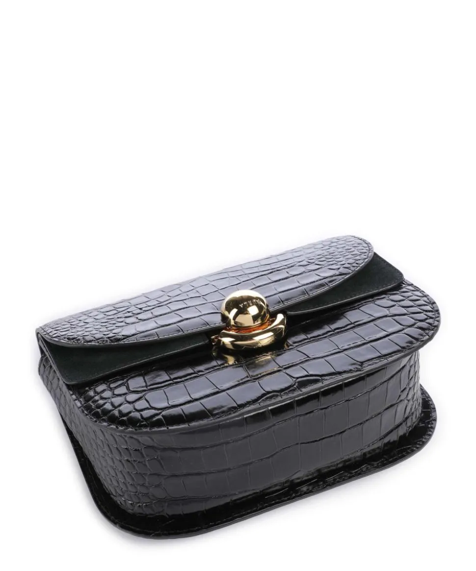 Sfera S Umhängetasche geprägtes Leder schwarz