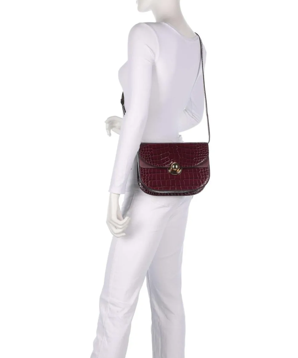 Sfera S Umhängetasche geprägtes Leder dunkelrot