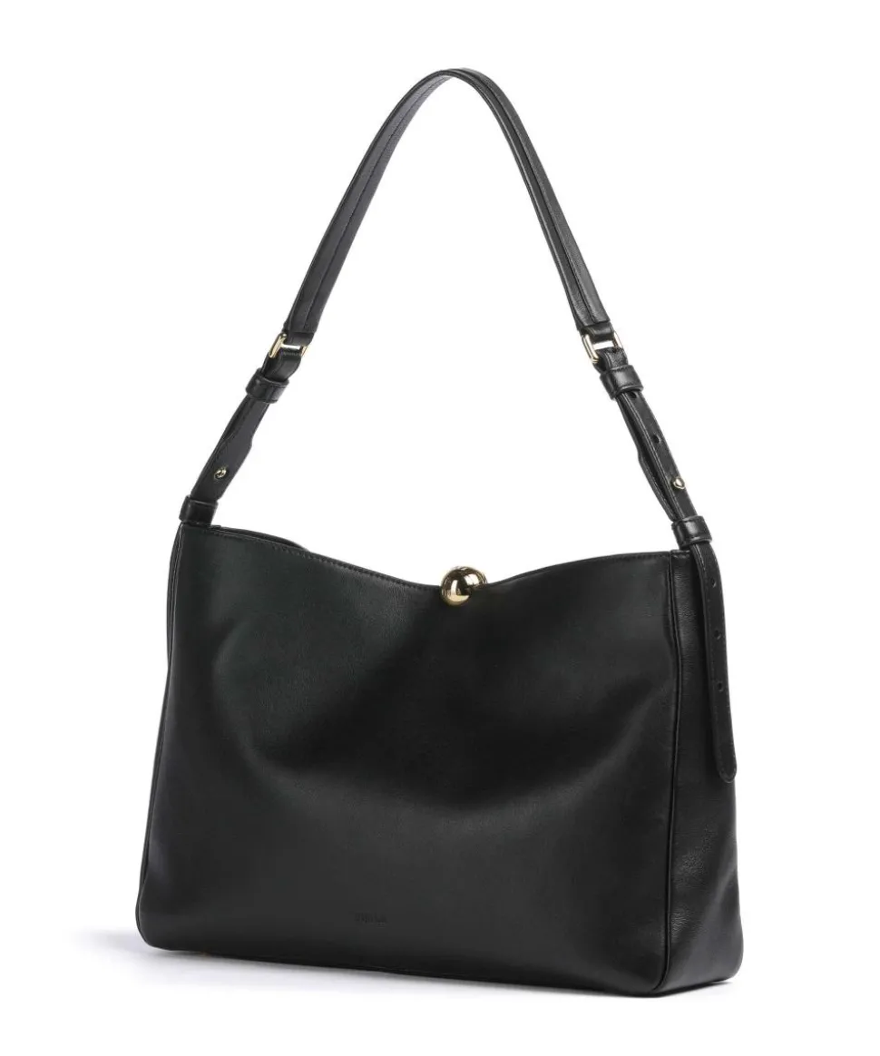 Sfera Soft L Beuteltasche fein genarbtes Leder schwarz
