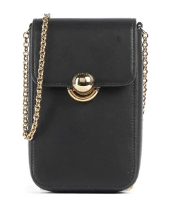 Sfera Vertical Crossbody Handytasche fein genarbtes Leder schwarz
