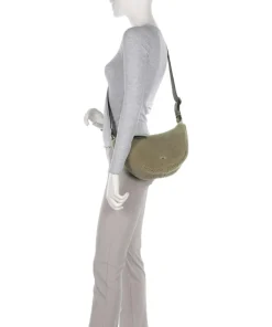 Shearling By My Side Umhängetasche Fell, genarbtes Rindsleder grün