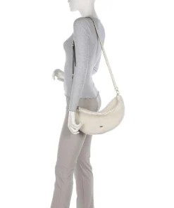 Shearling Moon Schultertasche Fell elfenbein