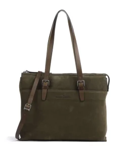 Shopper 15″ aufgerautes Rindsleder olivgrün