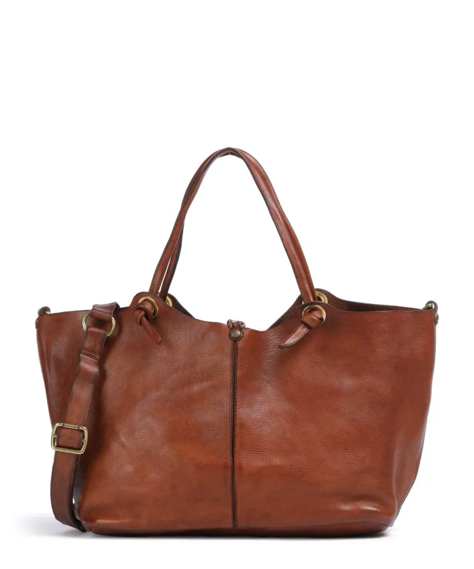Shopper fein genarbtes Rindsleder cognac
