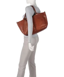 Shopper fein genarbtes Rindsleder cognac