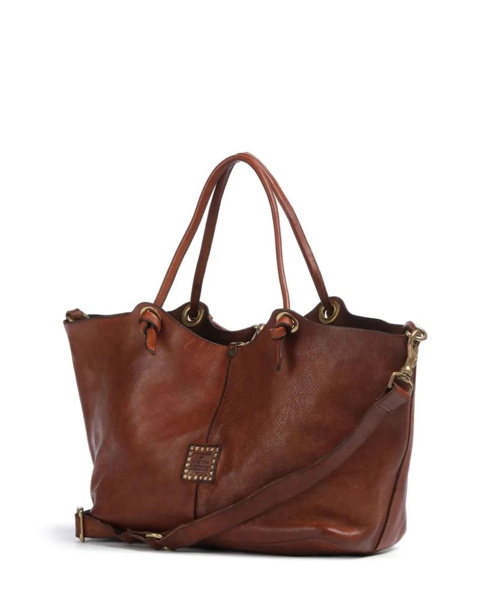 Shopper fein genarbtes Rindsleder cognac