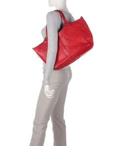 Shopper fein genarbtes Rindsleder rot