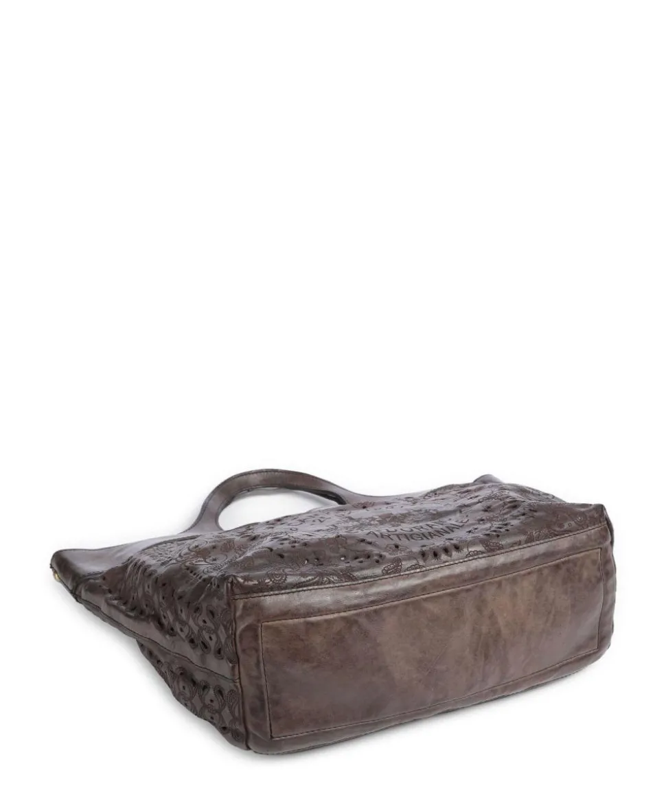 Shopper fein genarbtes Rindsleder dunkelgrau