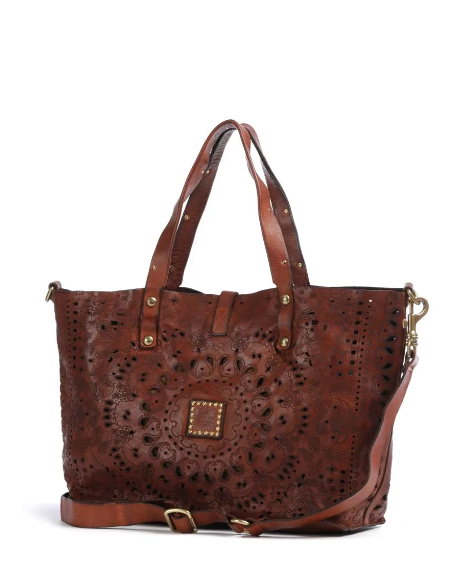 Shopper fein genarbtes Rindsleder cognac