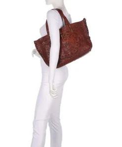 Shopper fein genarbtes Rindsleder cognac